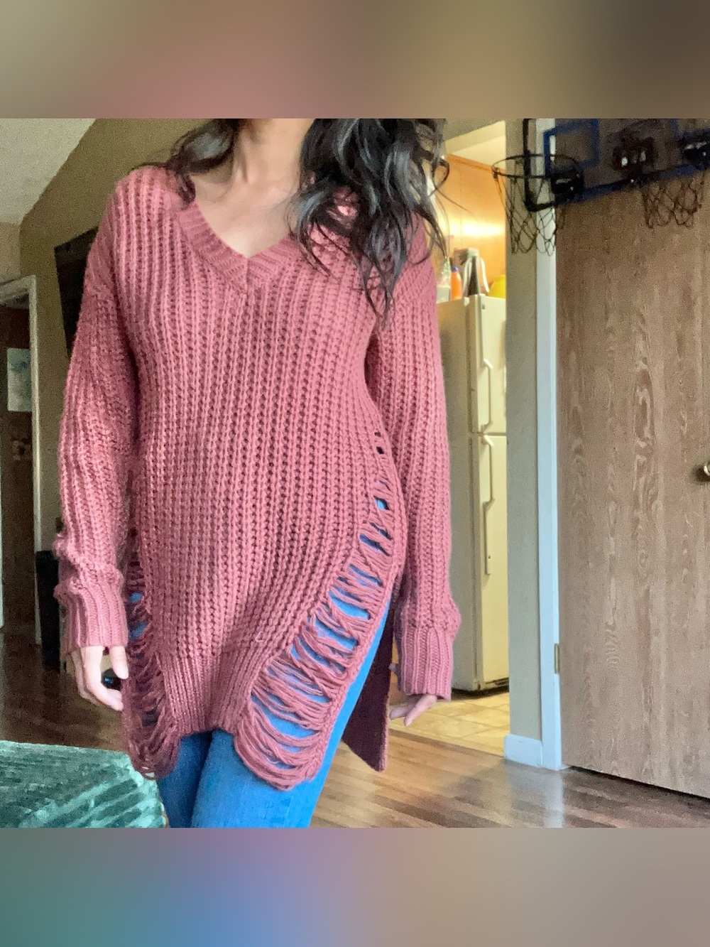 Guess distressed knit sweater